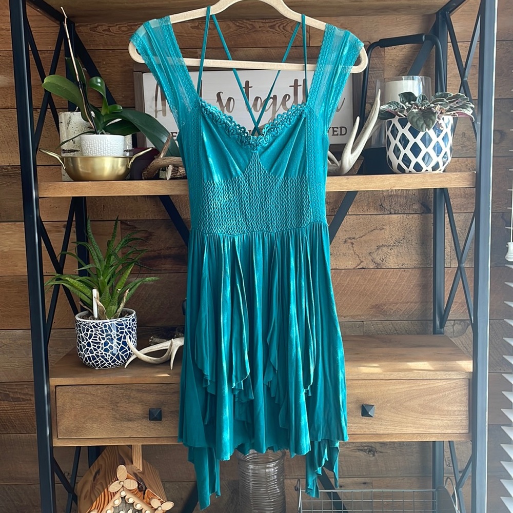 Freepeople Short Teal Blue/Green Dress